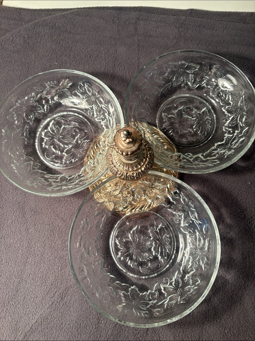 Vintage Princess House Fantasia three bowl serving set